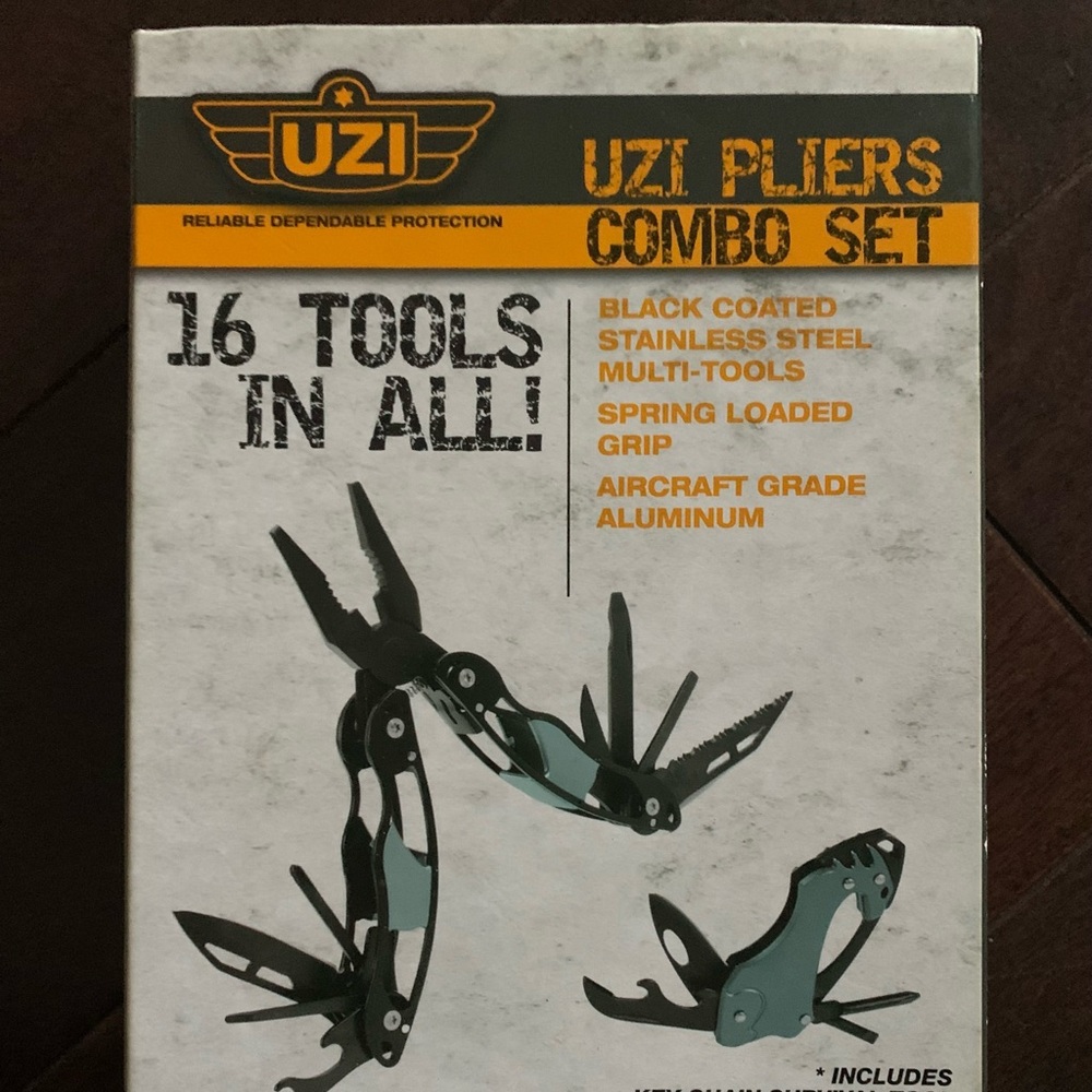 BNIB Uzi Pliers Survival Tactical Combo Set with Multi-Tool Pliers & Keychain